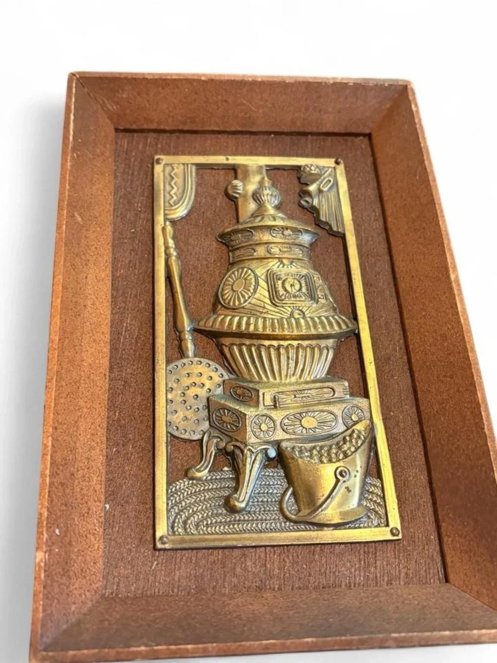 Bronze-Tone Vintage Wall Plaques Set - Brown & Gold